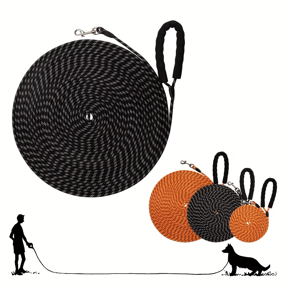 Professional Pet Training Slip Lead - Heavy Duty Reflective P-Rope Dog Leash, Anti-Pull No-Choke Solution for Medium to Large Dogs