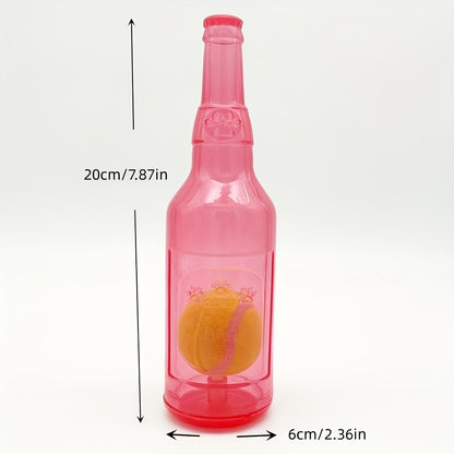 Durable Squeaky Dog Bottle Toy with Tennis Ball Inside
