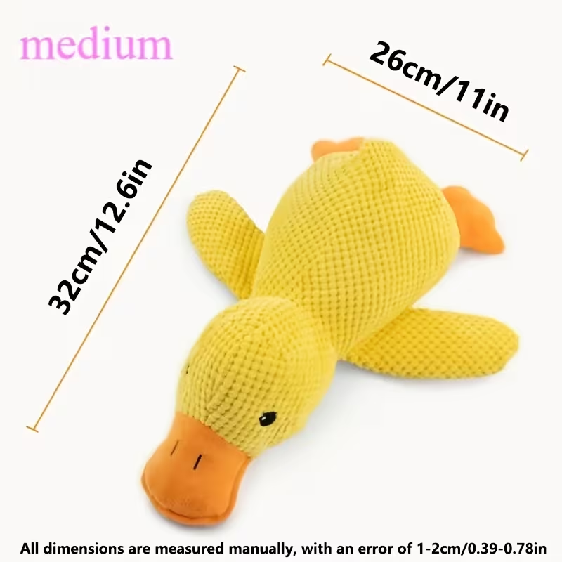 Cute Squeaky Duck Dog Plush Toy, Durable Teething Chew Toy For Puppies, Stress Relief Boredom Relief Interactive Pet Toy For Small Medium Large Dogs