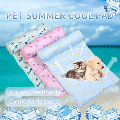 Pet Cooling Mat - Ice Silk Breathable Pad for Dogs & Cats