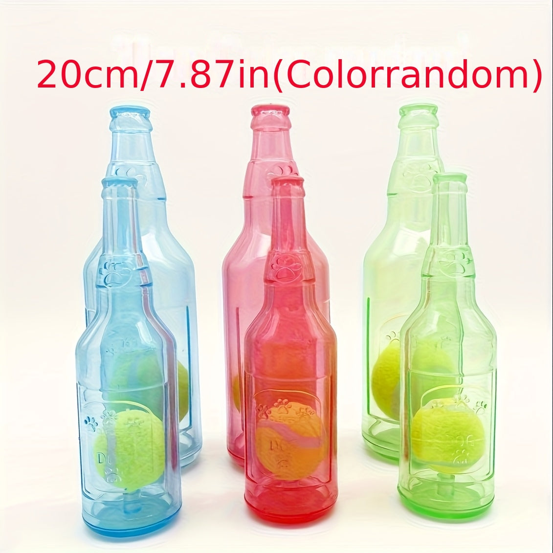 Durable Squeaky Dog Bottle Toy with Tennis Ball Inside