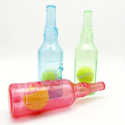 Durable Squeaky Dog Bottle Toy with Tennis Ball Inside