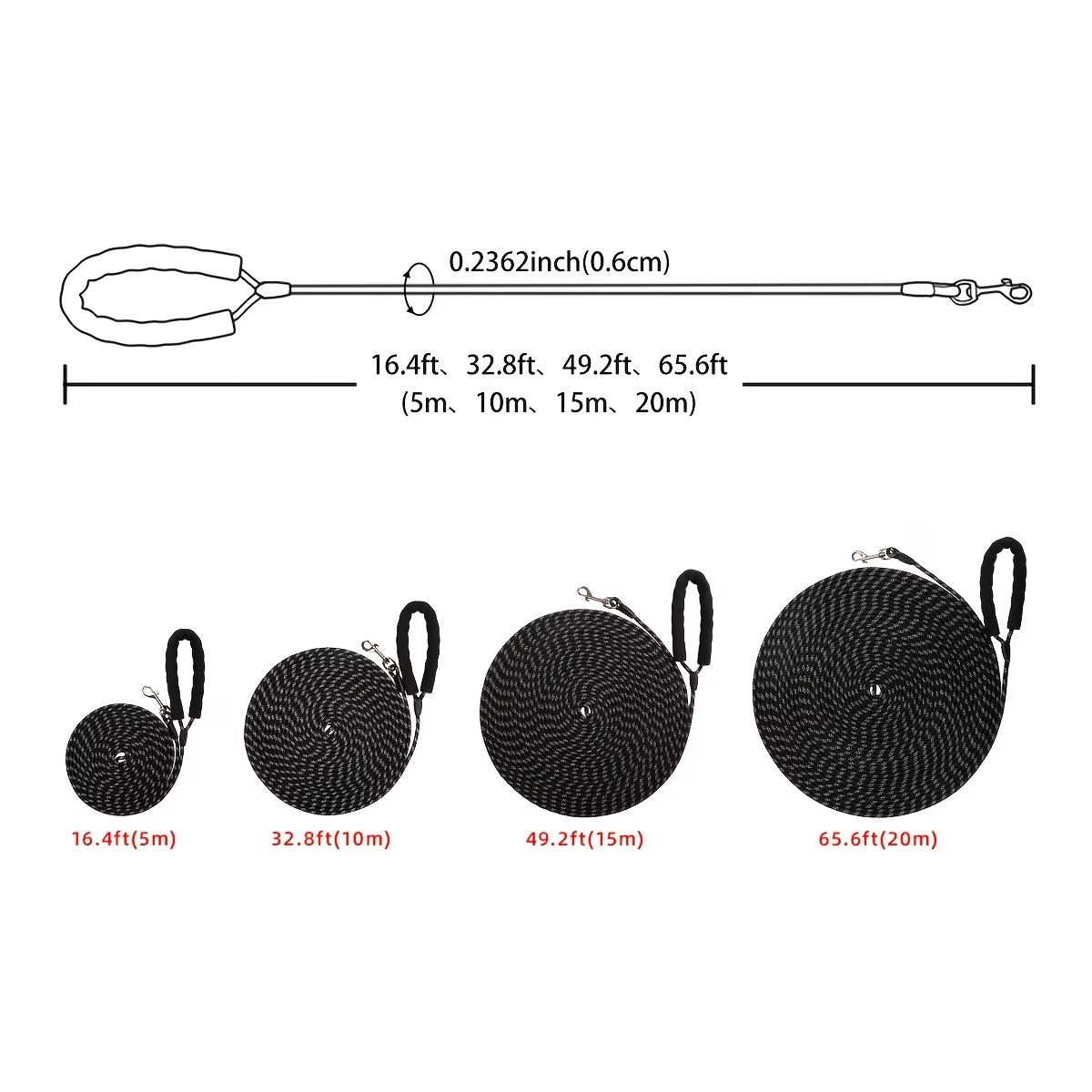 Professional Pet Training Slip Lead - Heavy Duty Reflective P-Rope Dog Leash, Anti-Pull No-Choke Solution for Medium to Large Dogs