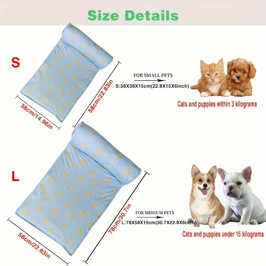 Pet Cooling Mat - Ice Silk Breathable Pad for Dogs & Cats