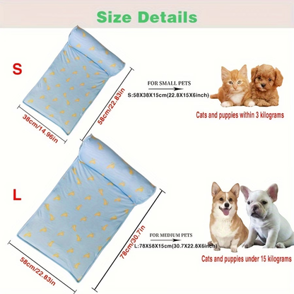 Pet Cooling Mat - Ice Silk Breathable Pad for Dogs & Cats