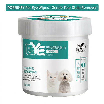 "Farewell to Tear Stains!" DORRIKEY Professional Pet Wipes Bundle - Advanced Eye & Ear Cleaning Pads for Dogs & Cats, Gentle & Non-Irritating Formula