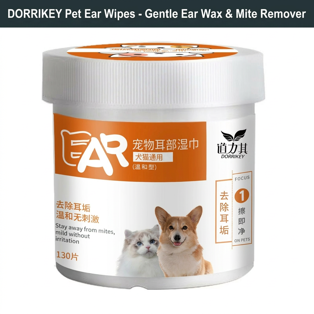 "Farewell to Tear Stains!" DORRIKEY Professional Pet Wipes Bundle - Advanced Eye & Ear Cleaning Pads for Dogs & Cats, Gentle & Non-Irritating Formula