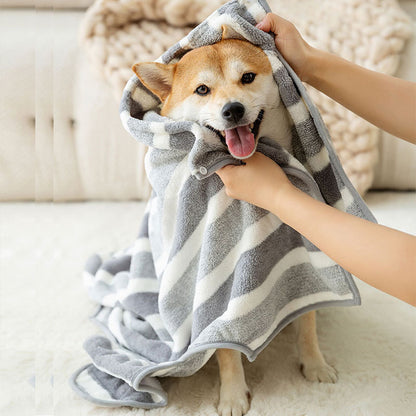 Super Absorbent Pet Drying Robe - Fast-Drying Microfiber Dog Bath Towel Coat with Adjustable Waist for Small, Medium & Large Dogs