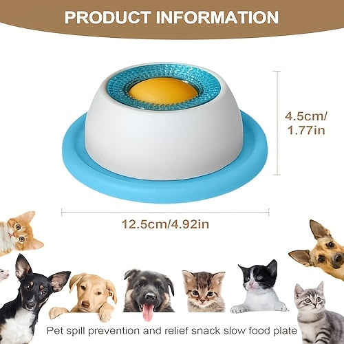 Interactive Pet Roller Licking Feeder - Slow Feeder Dog Bowl for Anxiety Relief & Mental Stimulation - Suitable for Dogs & Cats, Easy to Clean