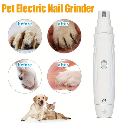 Professional Painless Dog Nail Grinder - Quiet Electric Pet Nail Trimmer for Dogs & Cats, Safe & Effective Grooming Tool for Pet Paw Care