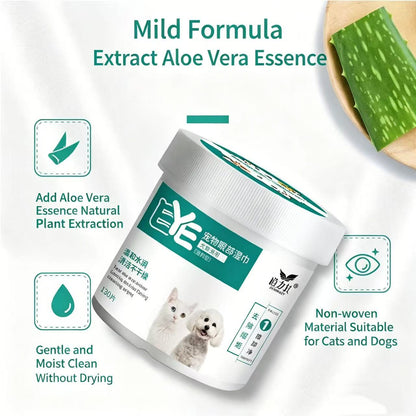 "Farewell to Tear Stains!" DORRIKEY Professional Pet Wipes Bundle - Advanced Eye & Ear Cleaning Pads for Dogs & Cats, Gentle & Non-Irritating Formula