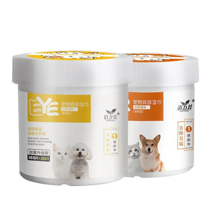 "Farewell to Tear Stains!" DORRIKEY Professional Pet Wipes Bundle - Advanced Eye & Ear Cleaning Pads for Dogs & Cats, Gentle & Non-Irritating Formula