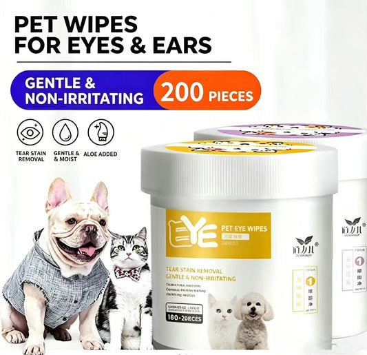 "Farewell to Tear Stains!" DORRIKEY Professional Pet Wipes Bundle - Advanced Eye & Ear Cleaning Pads for Dogs & Cats, Gentle & Non-Irritating Formula