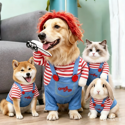 "Ahoy Matey!" Hilarious Pirate Dog Costume - Funny Pet Standing Transformation Outfit for Dogs & Cats, Perfect for Halloween, Parties & Photoshoots (