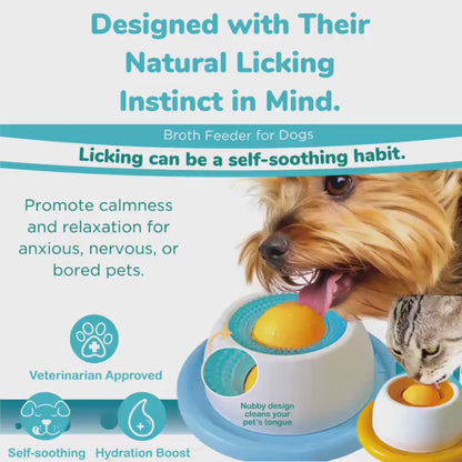 Interactive Pet Roller Licking Feeder - Slow Feeder Dog Bowl for Anxiety Relief & Mental Stimulation - Suitable for Dogs & Cats, Easy to Clean